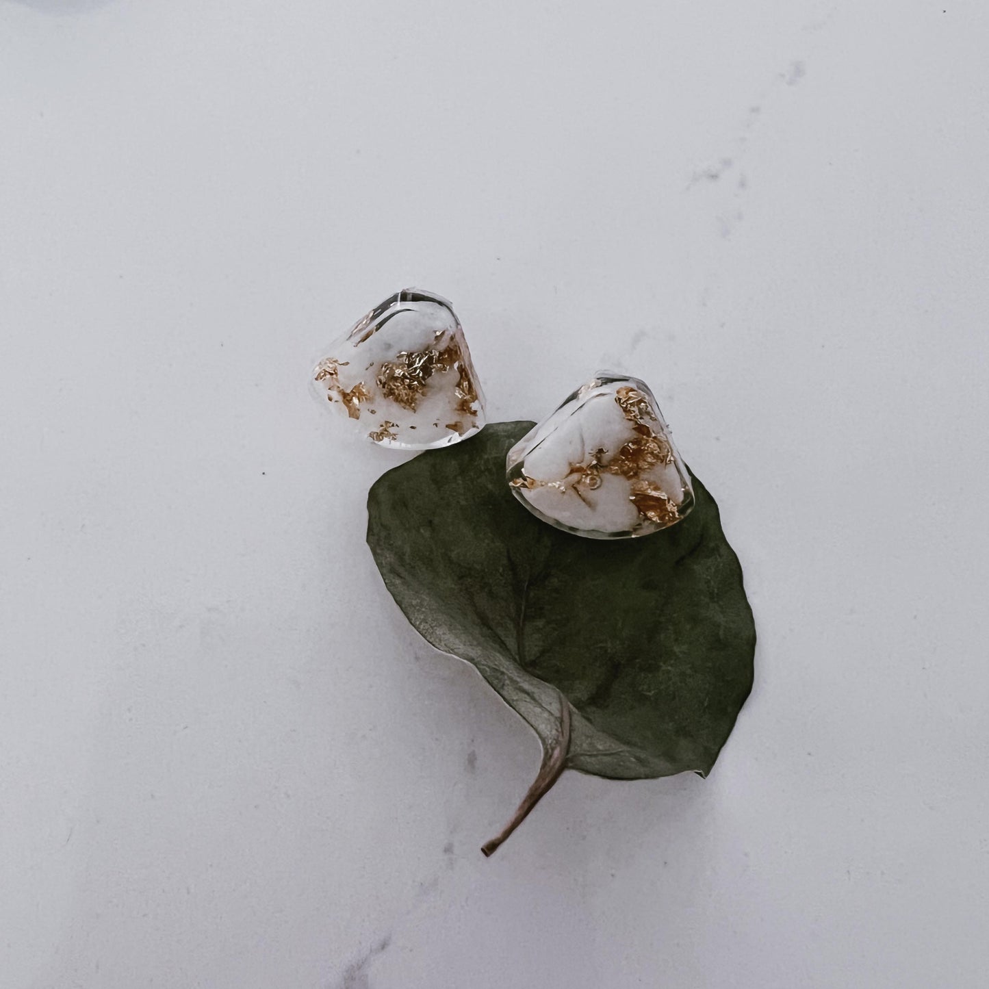 Boucles d'oreilles - Romane feuille d'or
