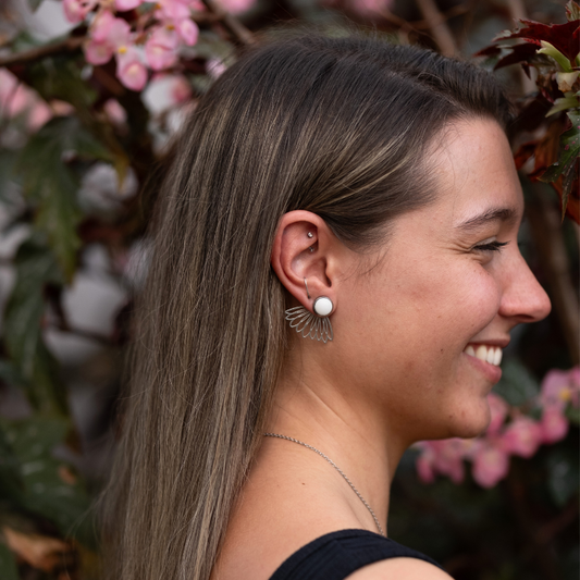 Boucles d'oreilles - Floranne 3 en 1 béton blanc 10mm
