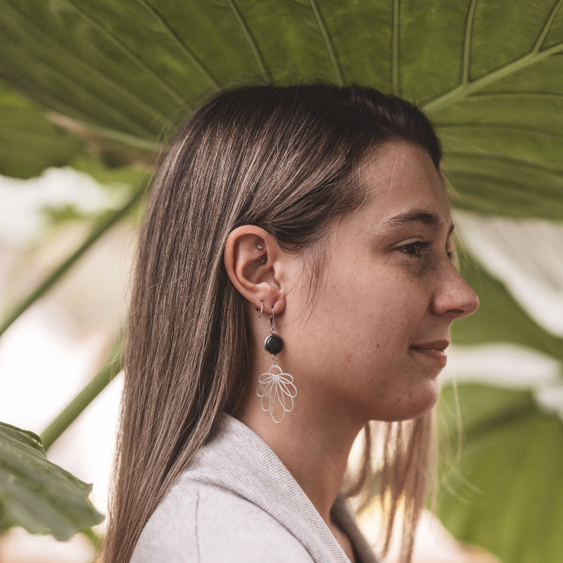 Boucles d'oreilles - Elsie béton noir