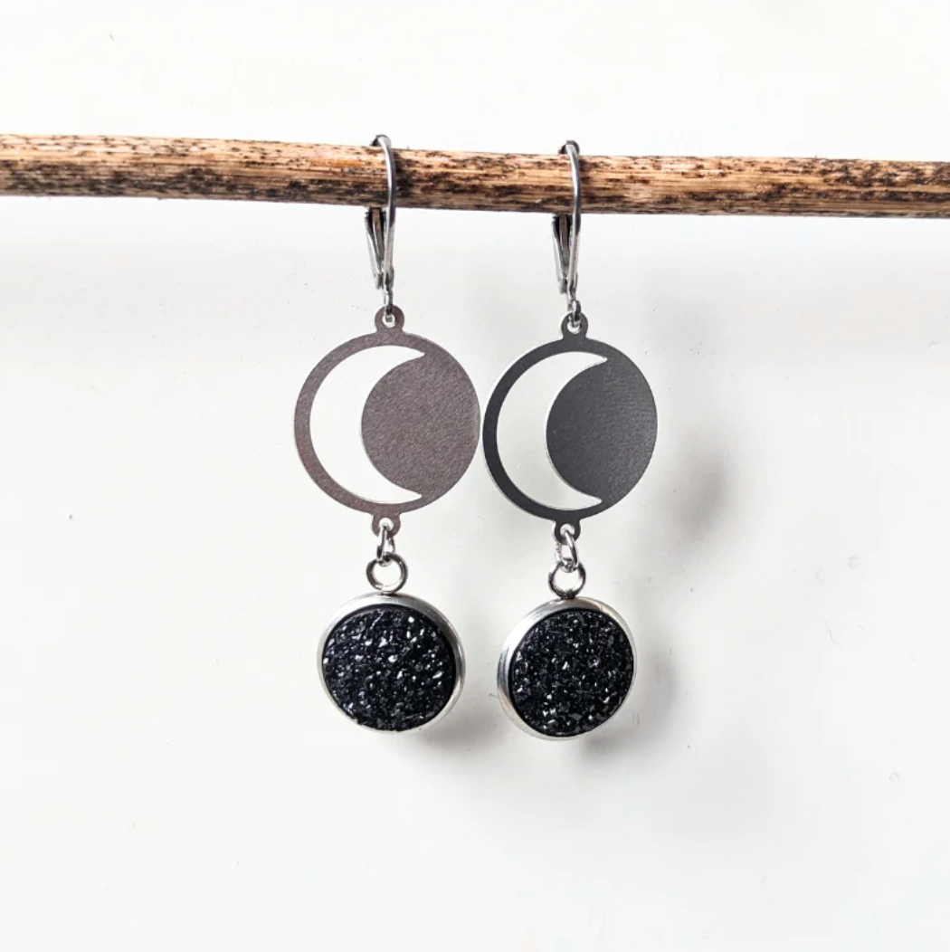 Boucles d'oreilles - Cybelle crystaux noir