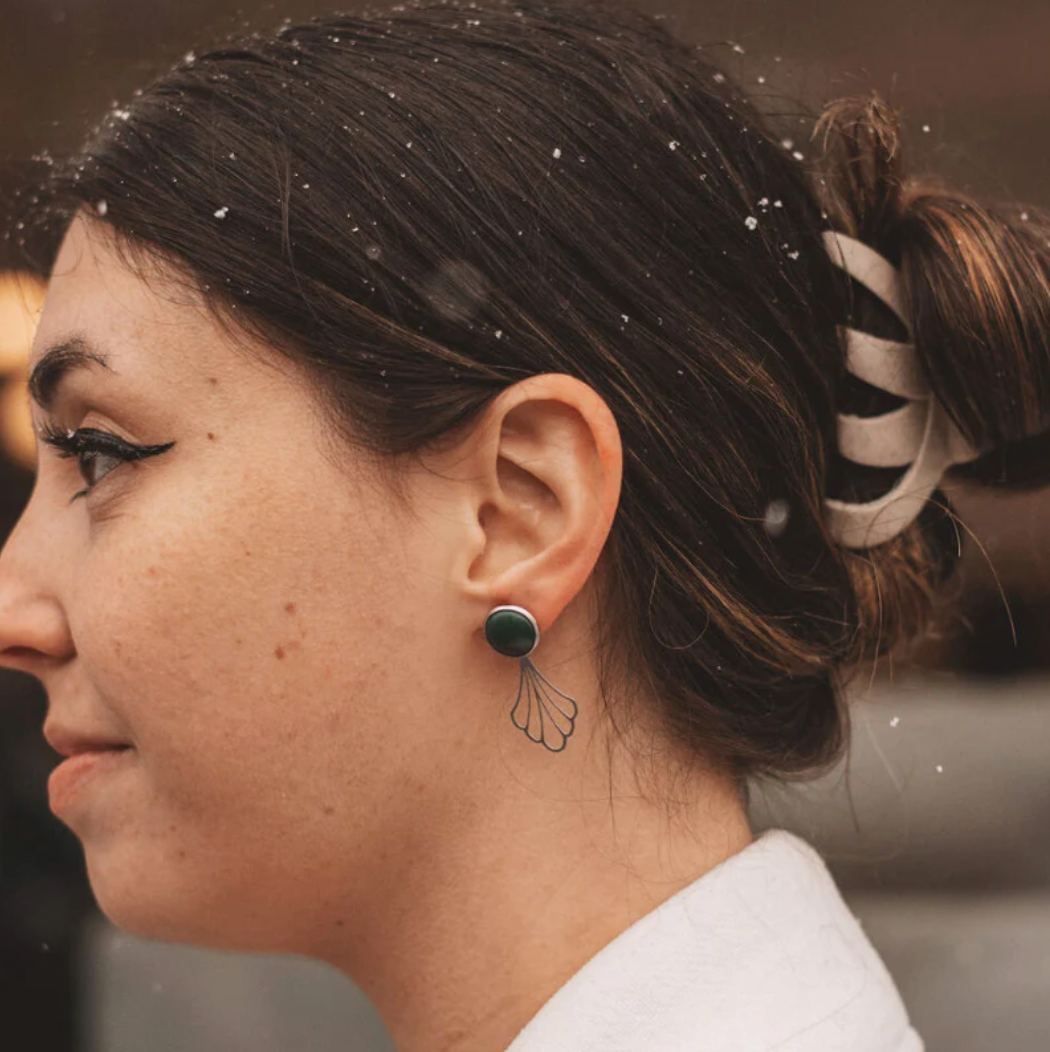 Boucles d'oreilles - Victoria émeraude 3 en 1