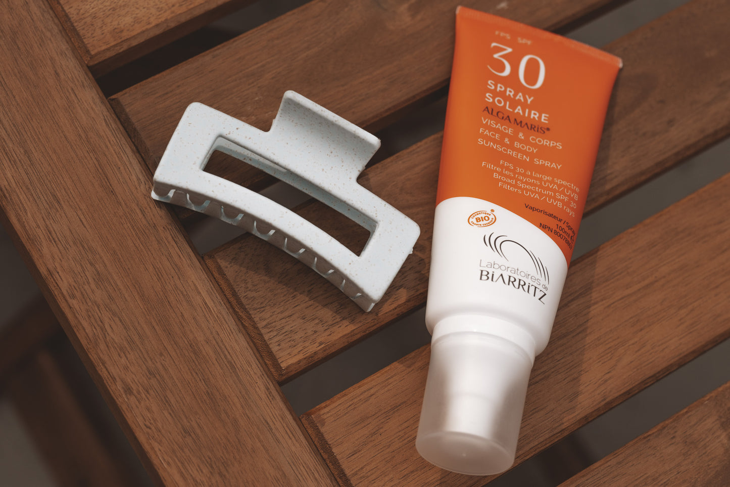 Agathe pince en paille de blé - Bleu