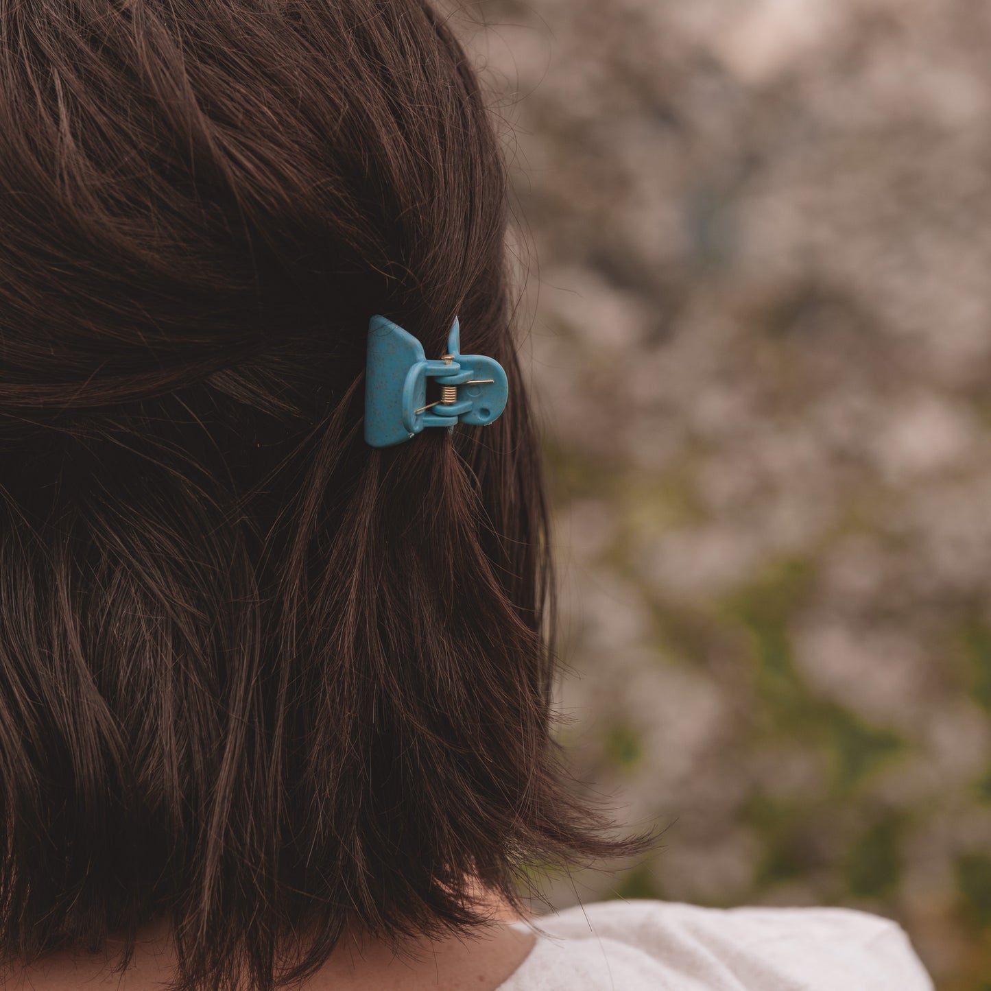 Anna pince en paille de blé - Turquoise