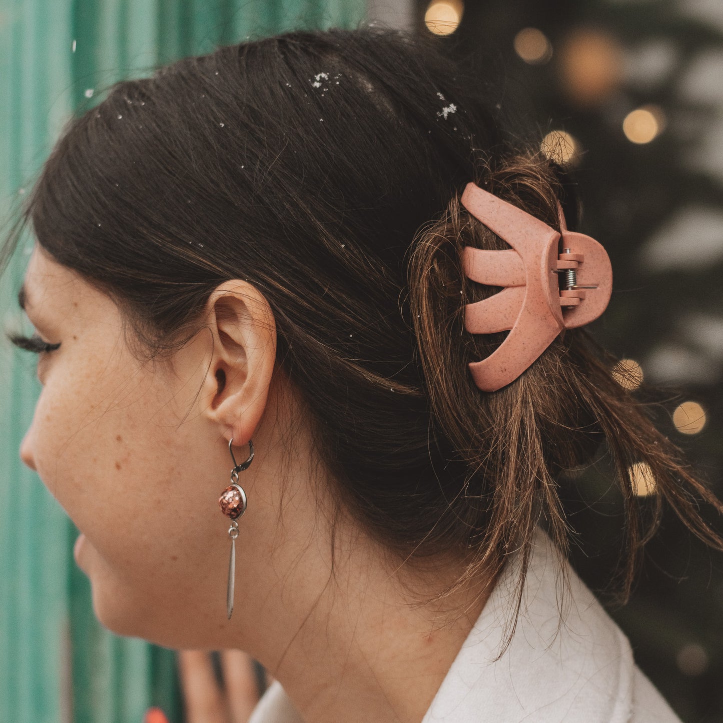 Pince pieuvre rose en paille de blé