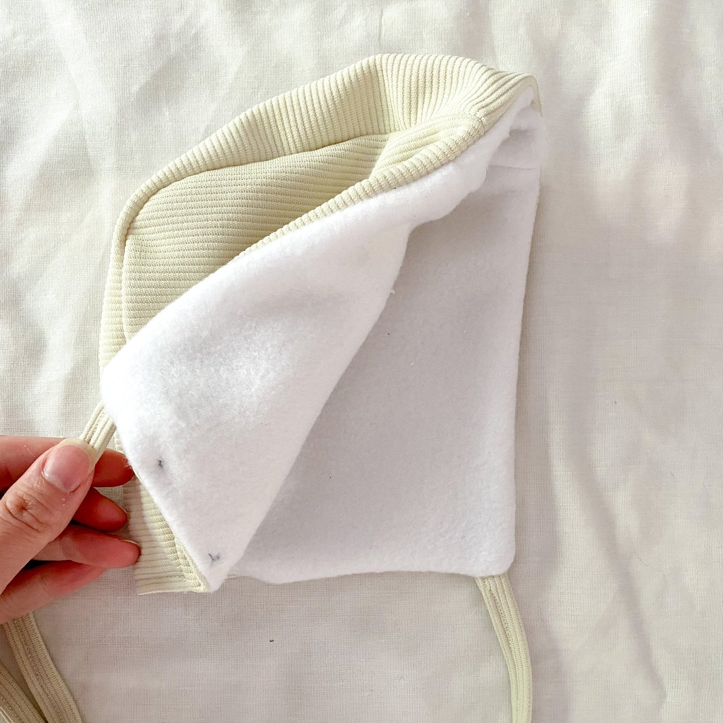 Bonnet béguin doublé - Crème - Filabeth