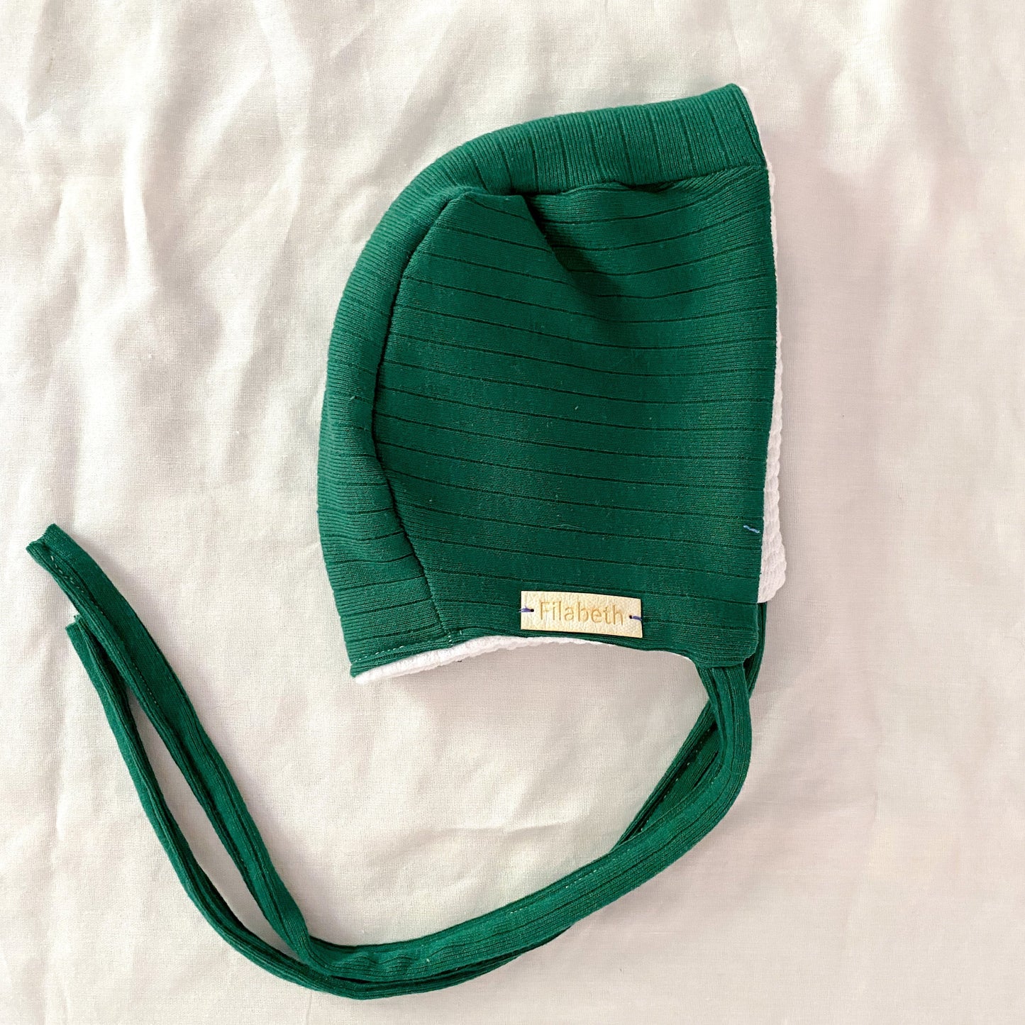 Bonnet béguin doublé - Vert - Filabeth