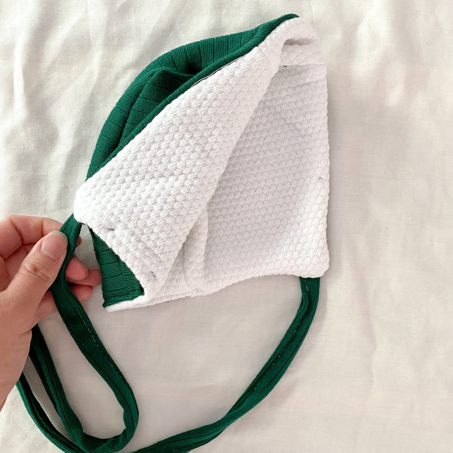 Bonnet béguin doublé - Vert - Filabeth