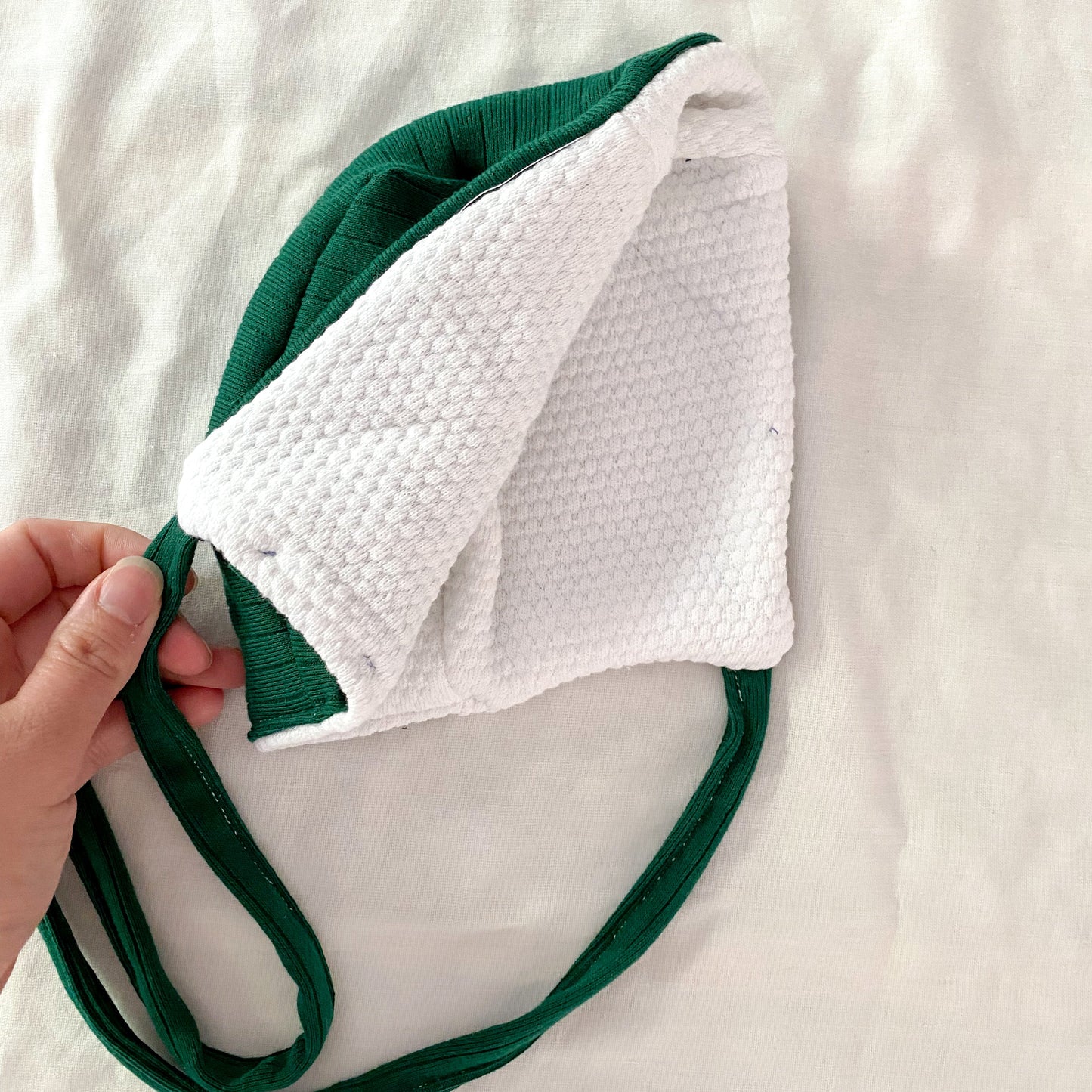 Bonnet béguin doublé - Vert - Filabeth
