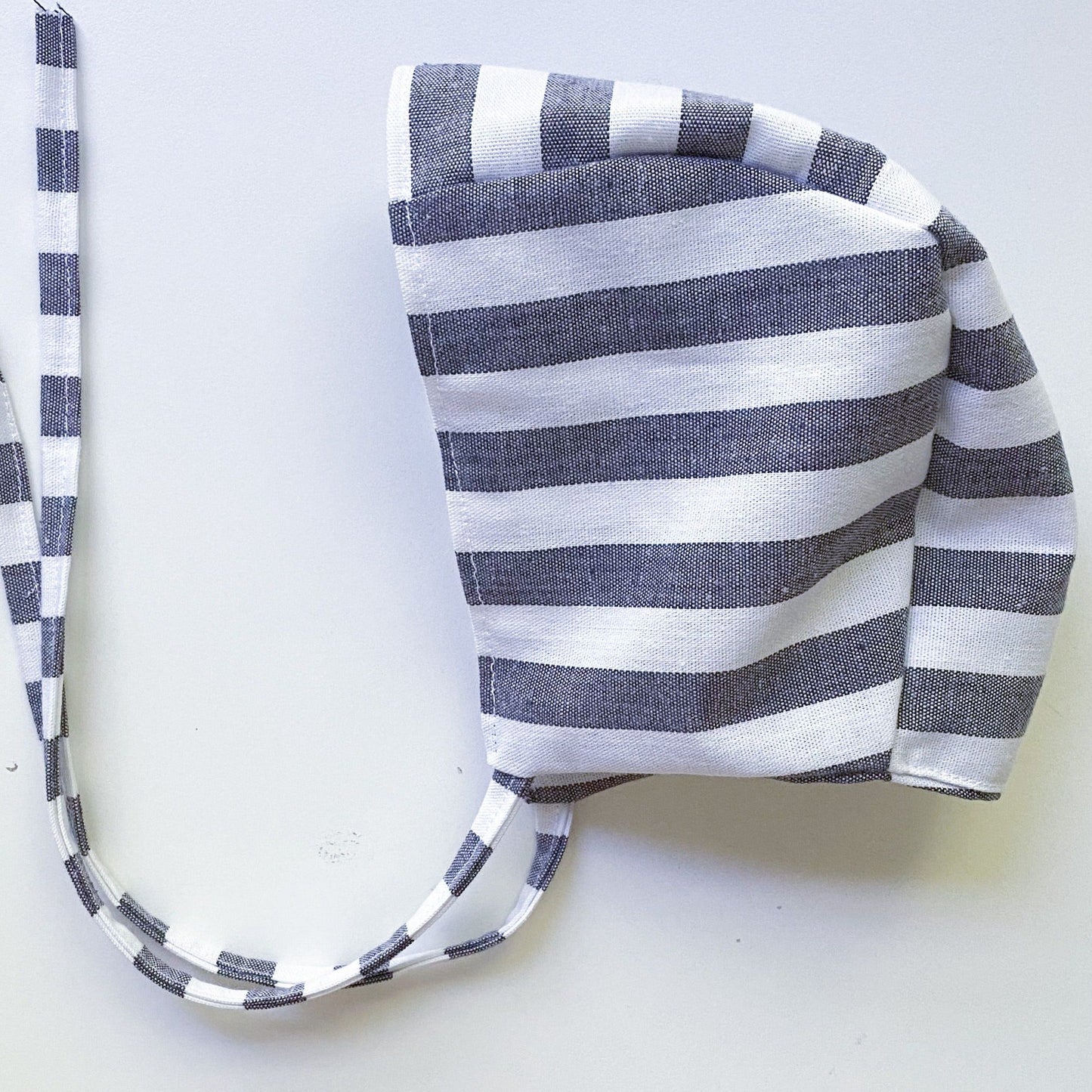 Bonnet béguin soleil - ligné gris - Filabeth