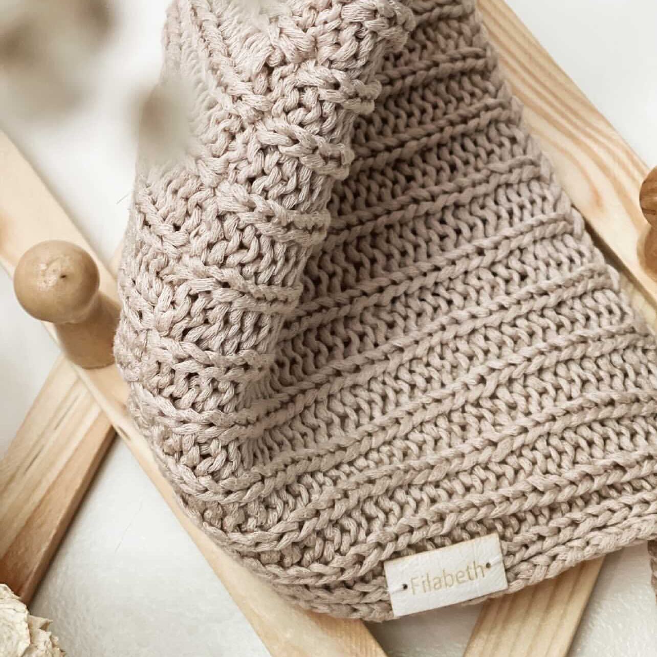 Bonnet béguin fil eucalyptus - Beige - Filabeth