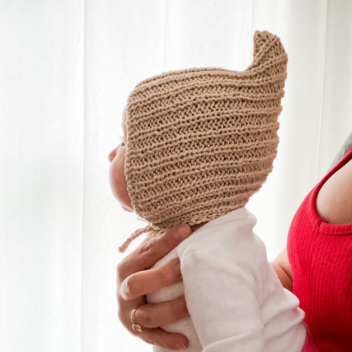 Bonnet béguin fil eucalyptus - Beige - Filabeth