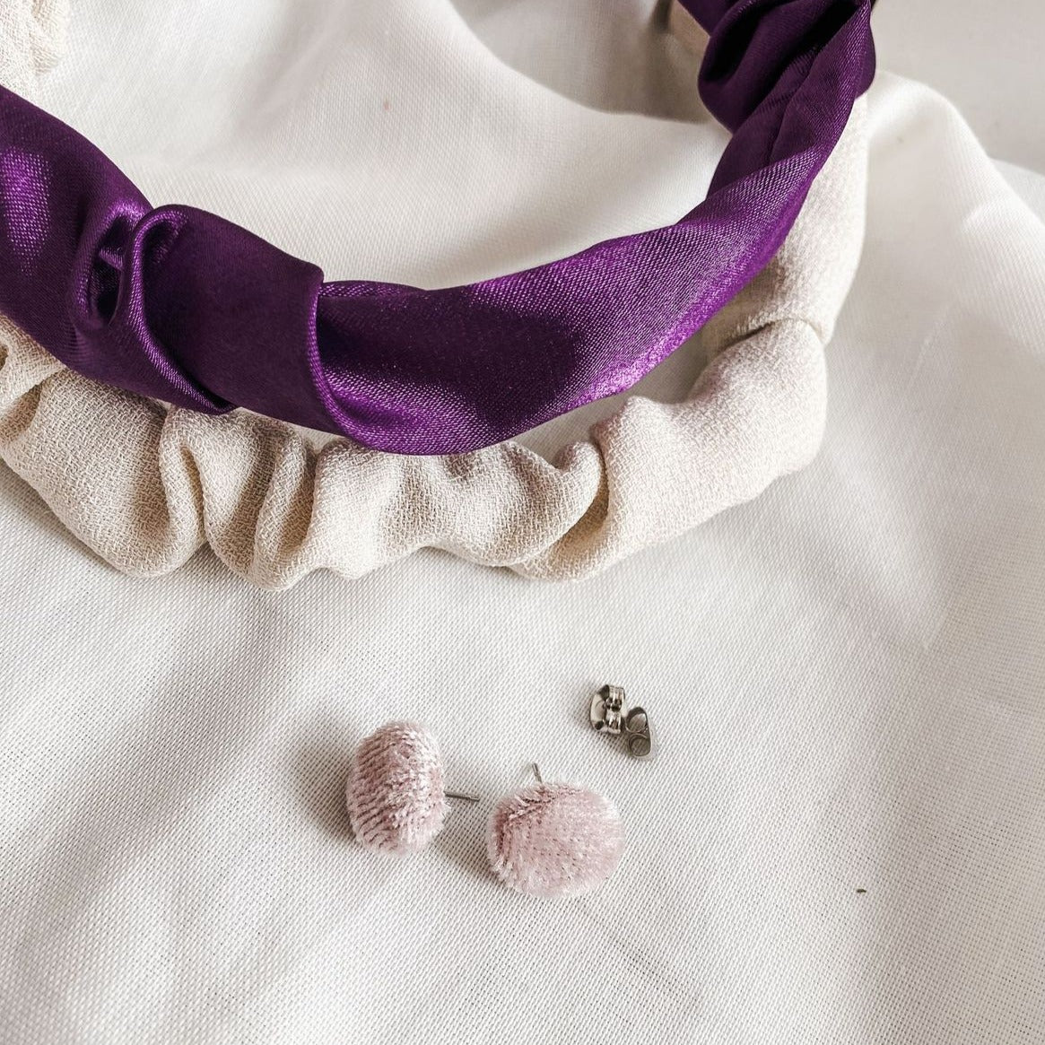 Boucle d'oreille rose - Filabeth