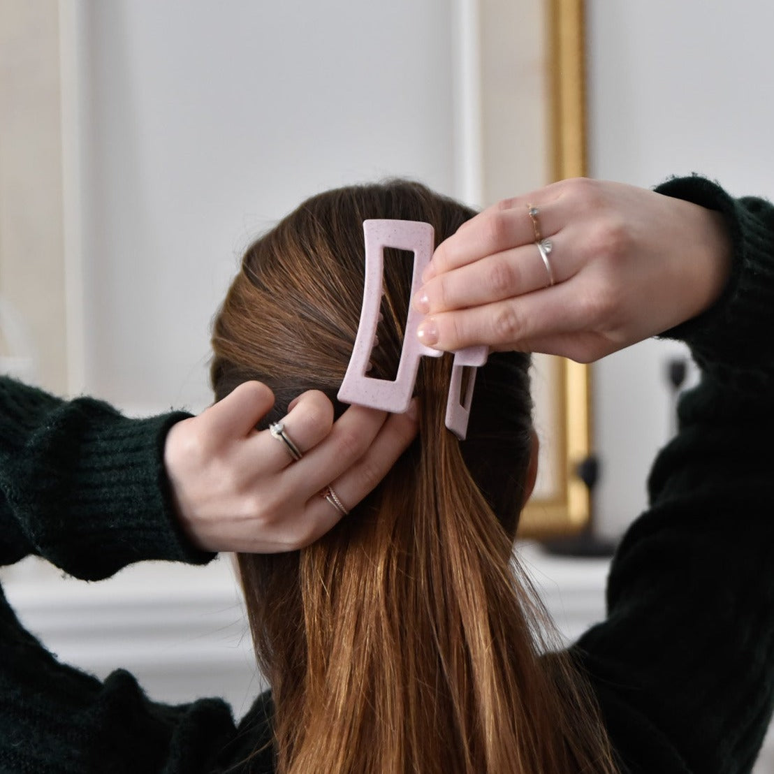 Agathe pince en paille de blé - Rose pâle