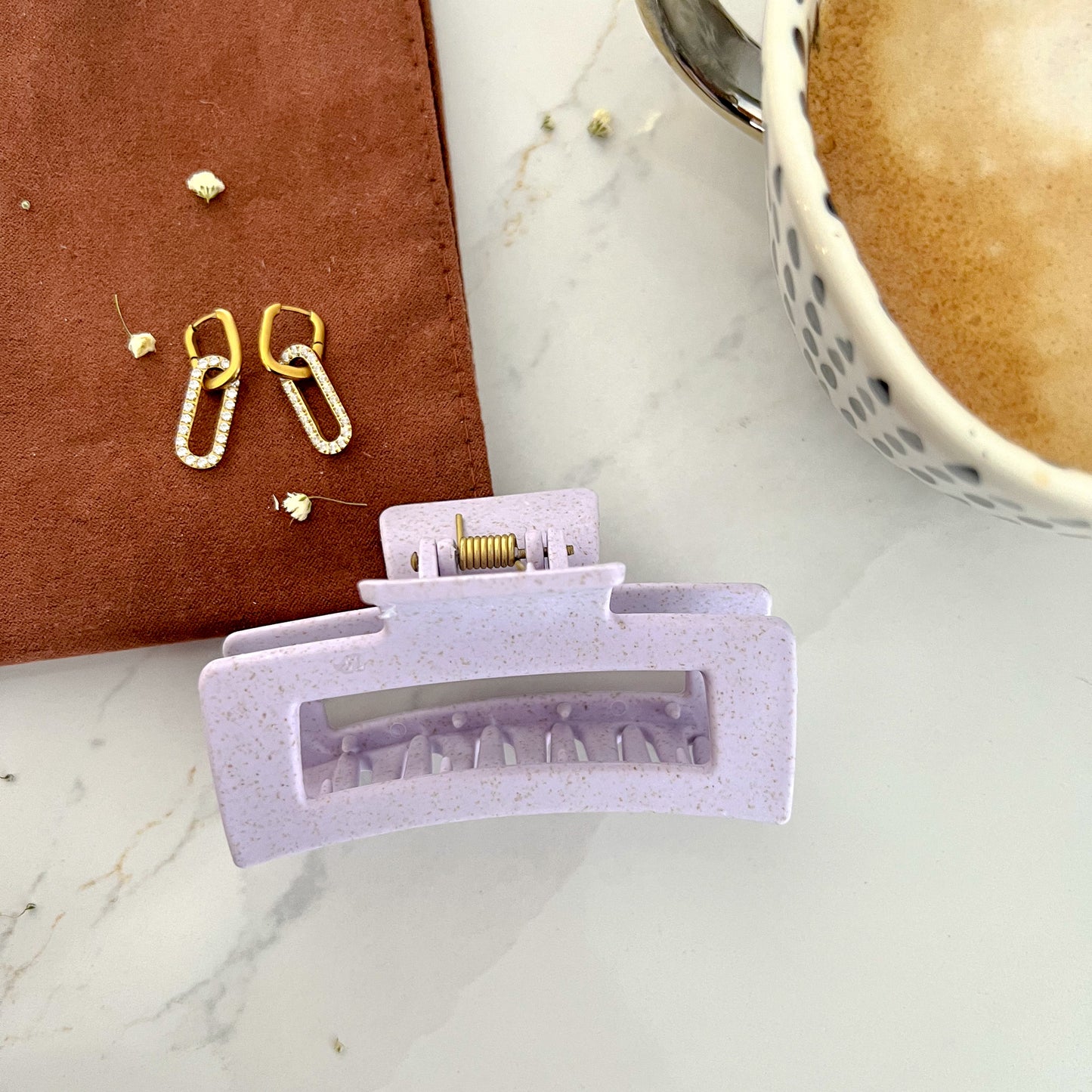 Agathe pince en paille de blé - Lilas