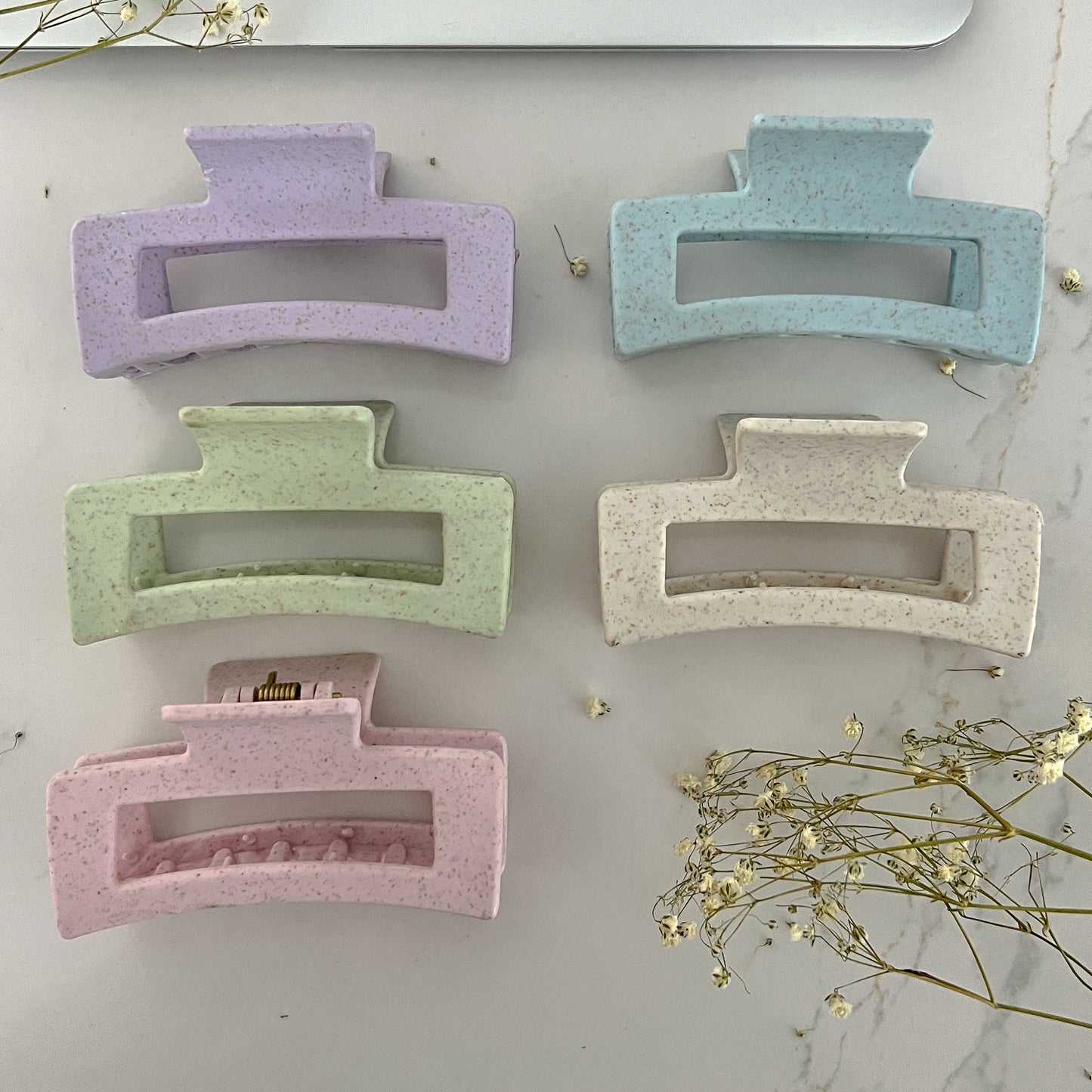 Rectangular wheat straw clip - Green