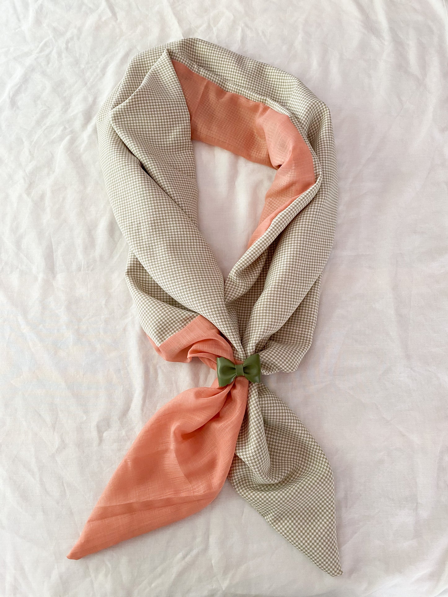 Foulard carreau et rose - Filabeth