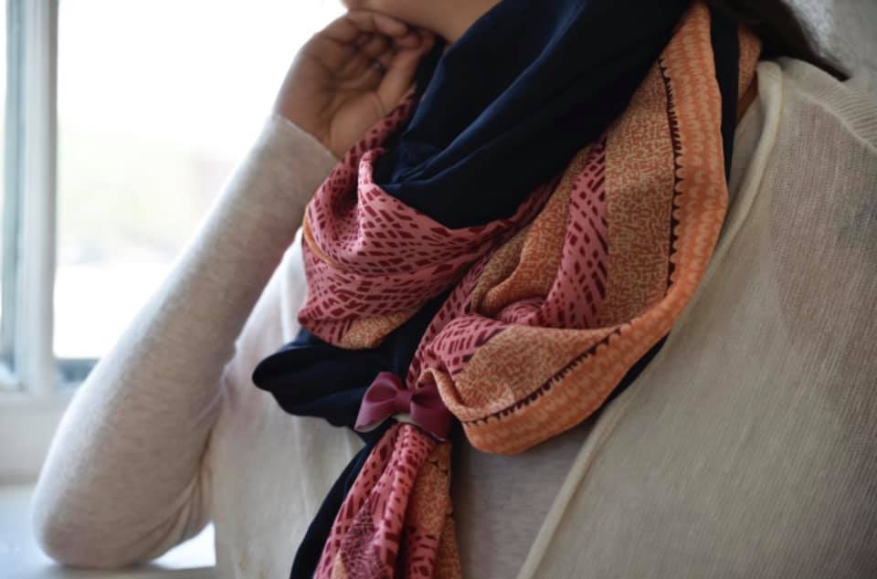 Foulard bohème prune - Filabeth